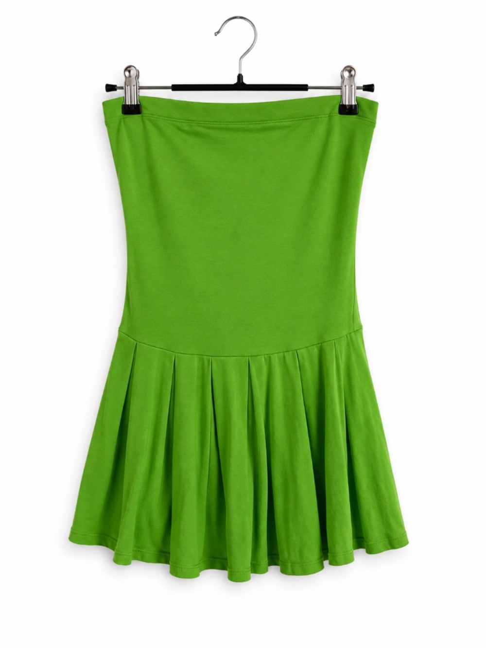 Lime Green Strapless Fit & Flare Mini Dress | Y2K